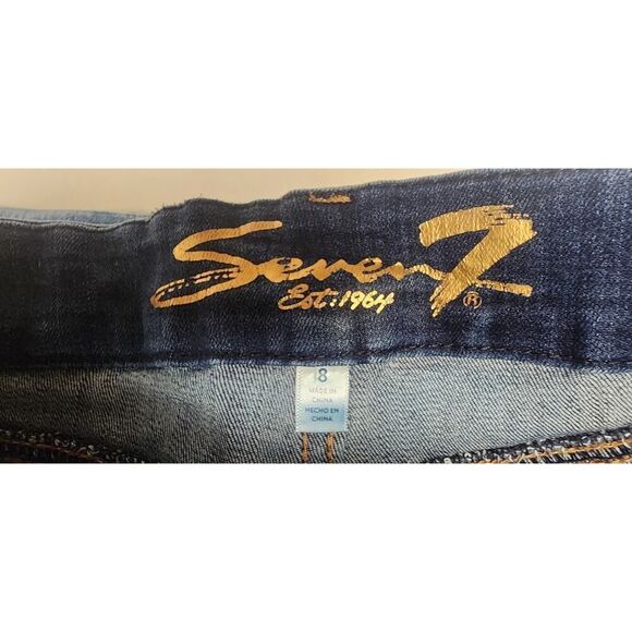 Seven7 Jeans Women’s Blue Denim Weekend Slim Fit High Rise Dark Wash Size 8 - Picture 6 of 6